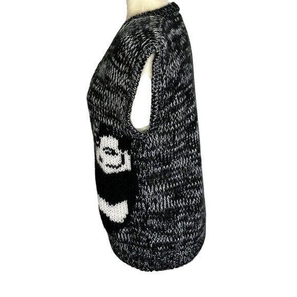 Panda Bear Sweater Vest Large Hand-Knit Pullover Vintage 1980s One Step Up RARE! - Picture 5 of 8